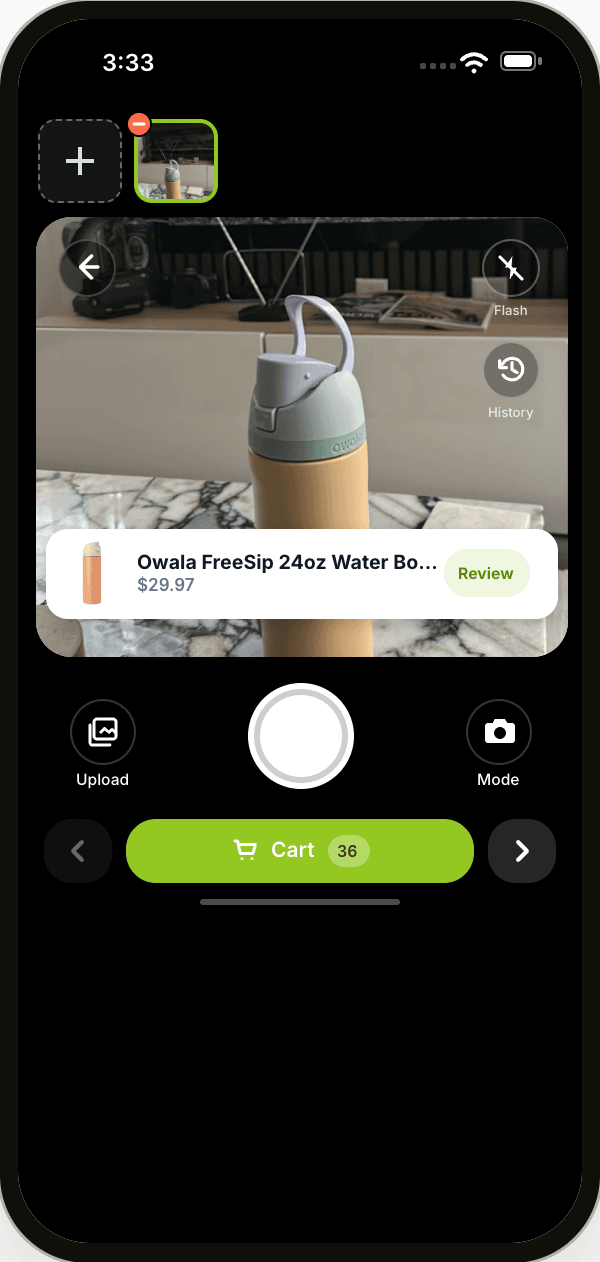 Adding a product in the app